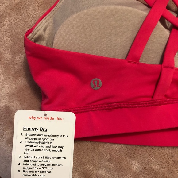 NWT Lululemon 10 Energy Bra Bon Bon Pink Criss Criss Straps - Picture 4 of 12